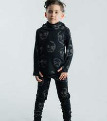 Kid | Faded Skulls Leggings | Black