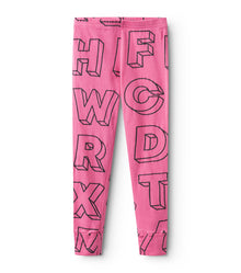 Kid | A-Z Leggings | Hot Pink