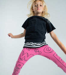 Kid | A-Z Leggings | Hot Pink