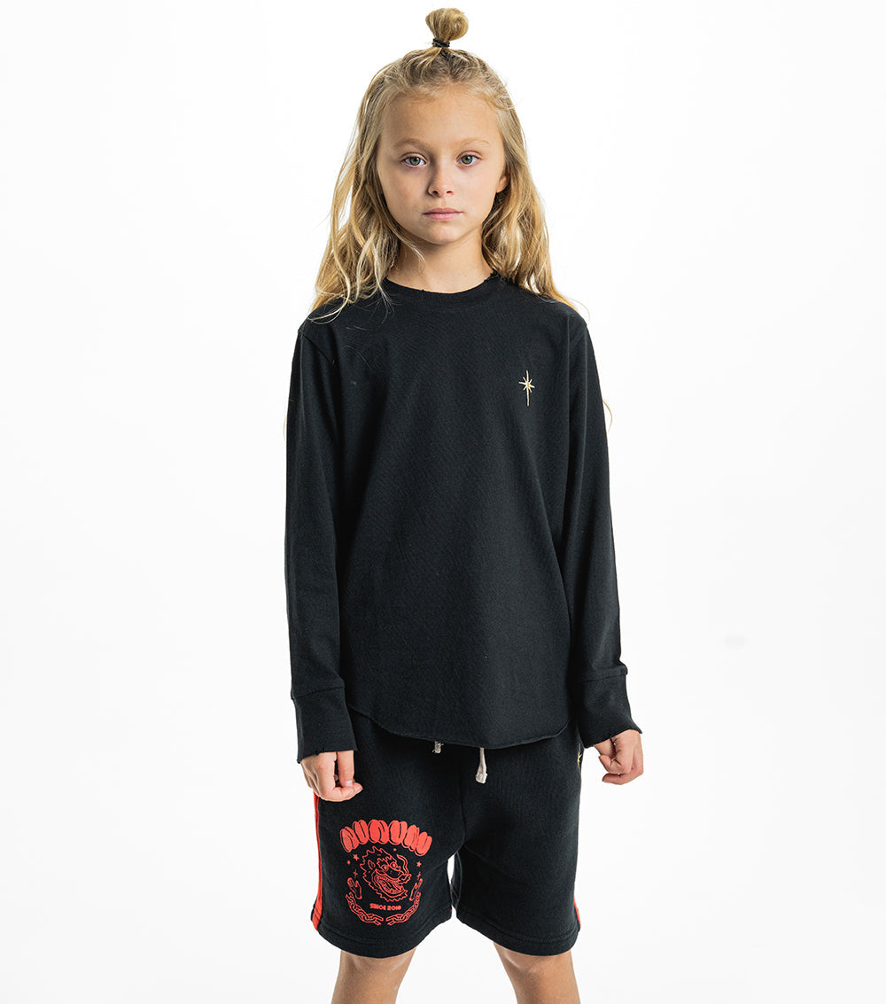 Unisex | Dragon Sweatshorts | Washed Black