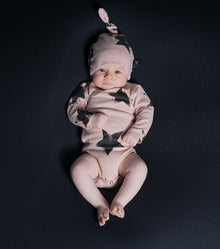 Newborn | Soft Faded Star Envelope Onesie | Heather Grey