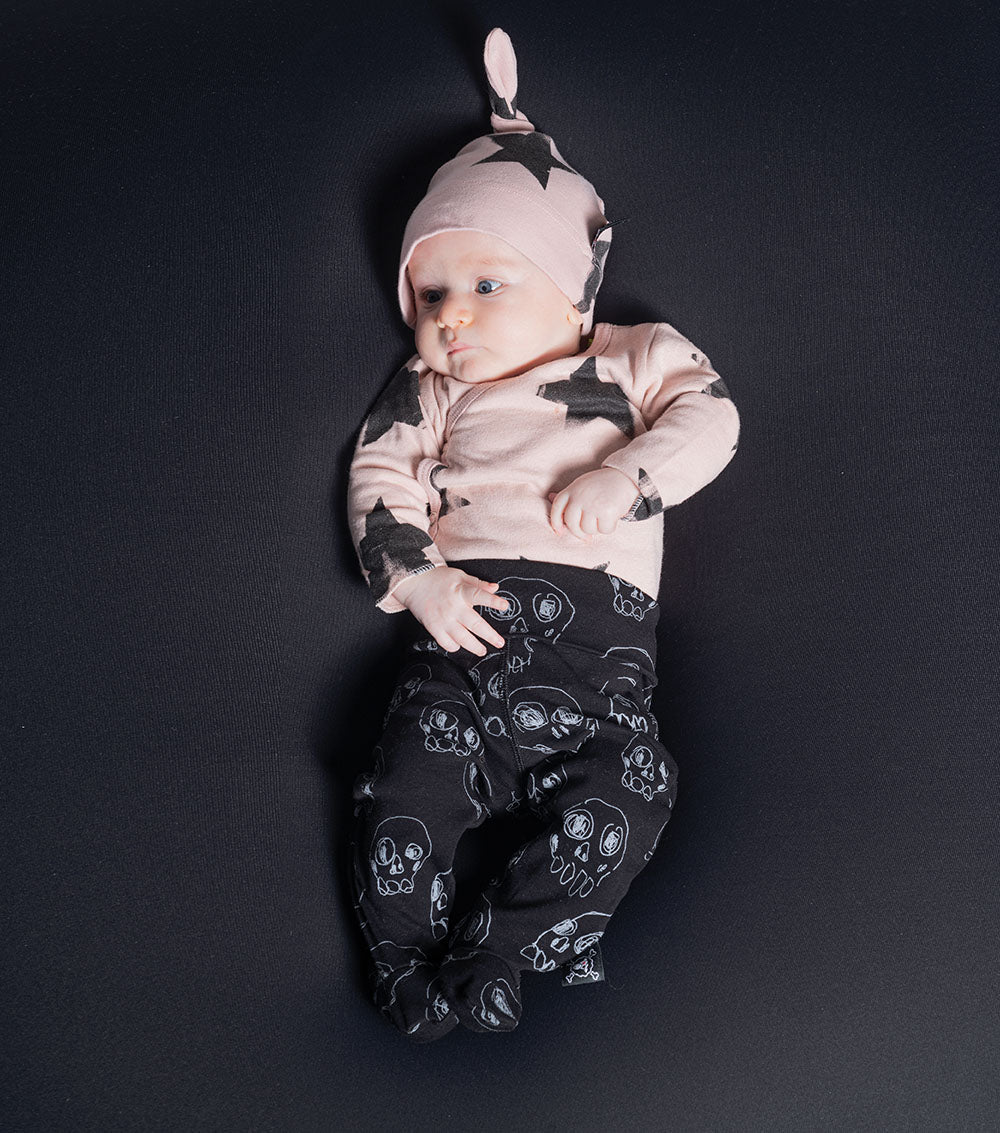 Newborn | Soft Faded Star Envelope Onesie | Heather Grey