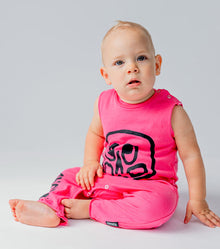 Unisex | Silou Skull Tank Overall | Hot Pink