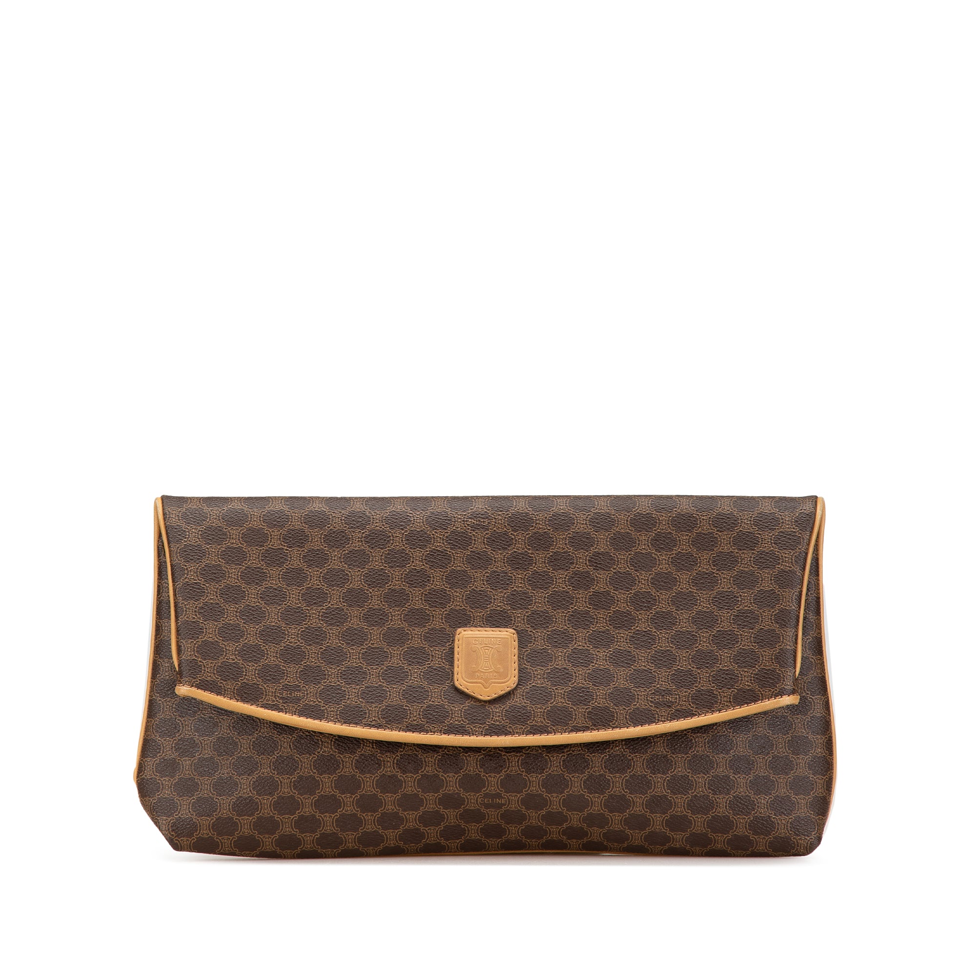 Celine | Pre-Owned Macadam Coated Canvas Clutch - II | Brown