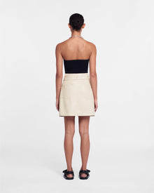 Womens | Meda Okobor Alt-Leather Mini Skirt | Creme