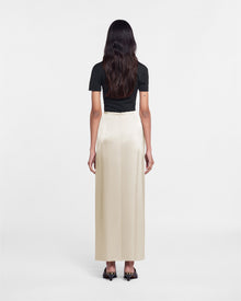 Womens | Heida Slip Satin Wrap Skirt | Porcelain