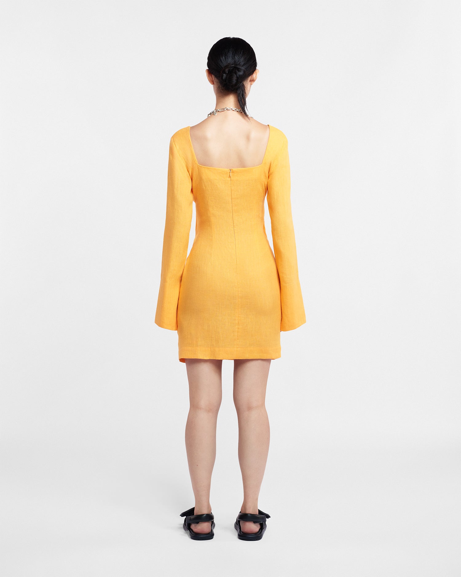 Womens | Gilia Ruched-Front Dress | Orange Pf23