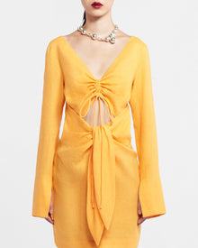 Womens | Gilia Ruched-Front Dress | Orange Pf23