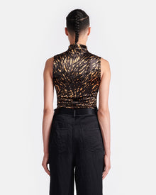 Womens | Annyka Printed Crushed-Velvet Top | Fur Stroke Animal