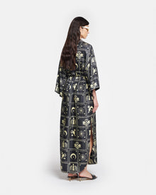 Womens | Damala Printed Shirt Dress | Folk Art Black