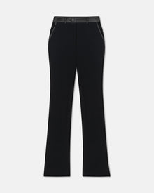 Mykas Leather-Trimmed Ribbed-Jersey Pants | Black