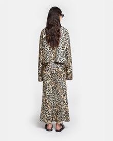 Womens | Sabeen Printed Twill-Silk Midi Skirt | Leopard