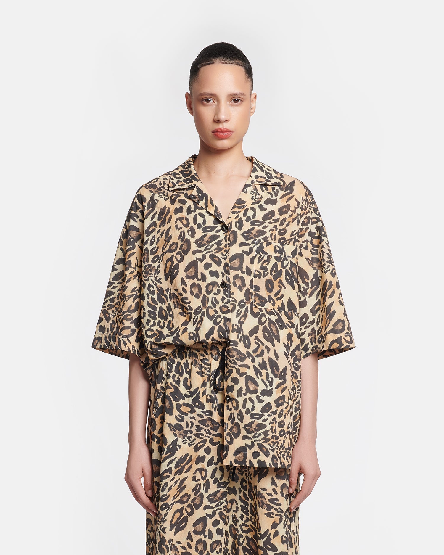 Katnis Printed Cotton-Voile Shirt | Leopard