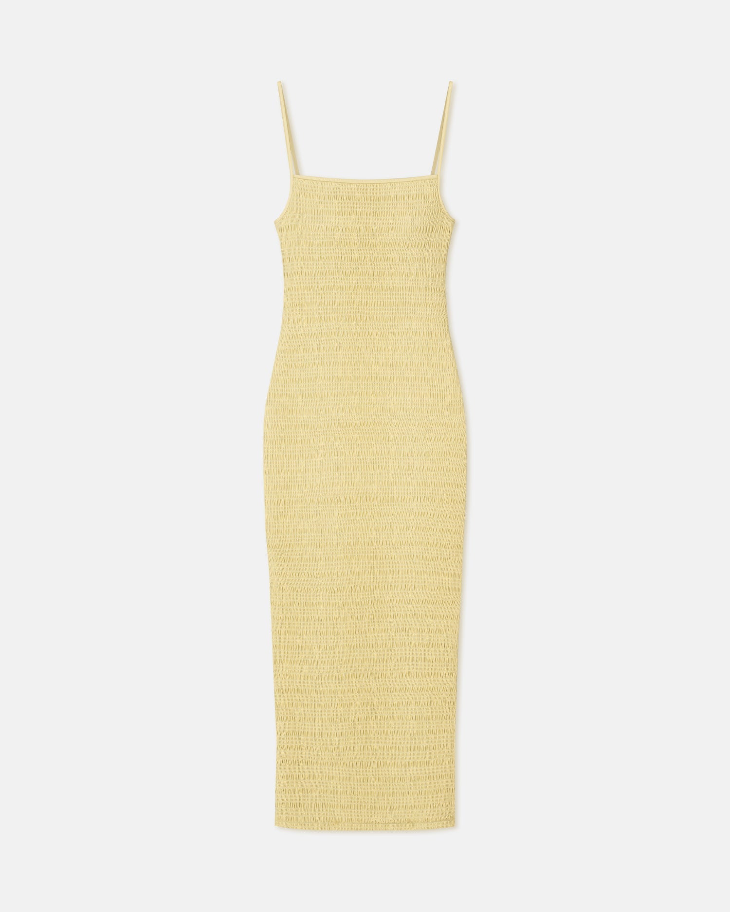 Barra Smocked Okobor Alt-Leather Midi Dress | Lemongrass