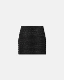 Ceara Smockedokobor Alt-Leather Mini Skirt | Black