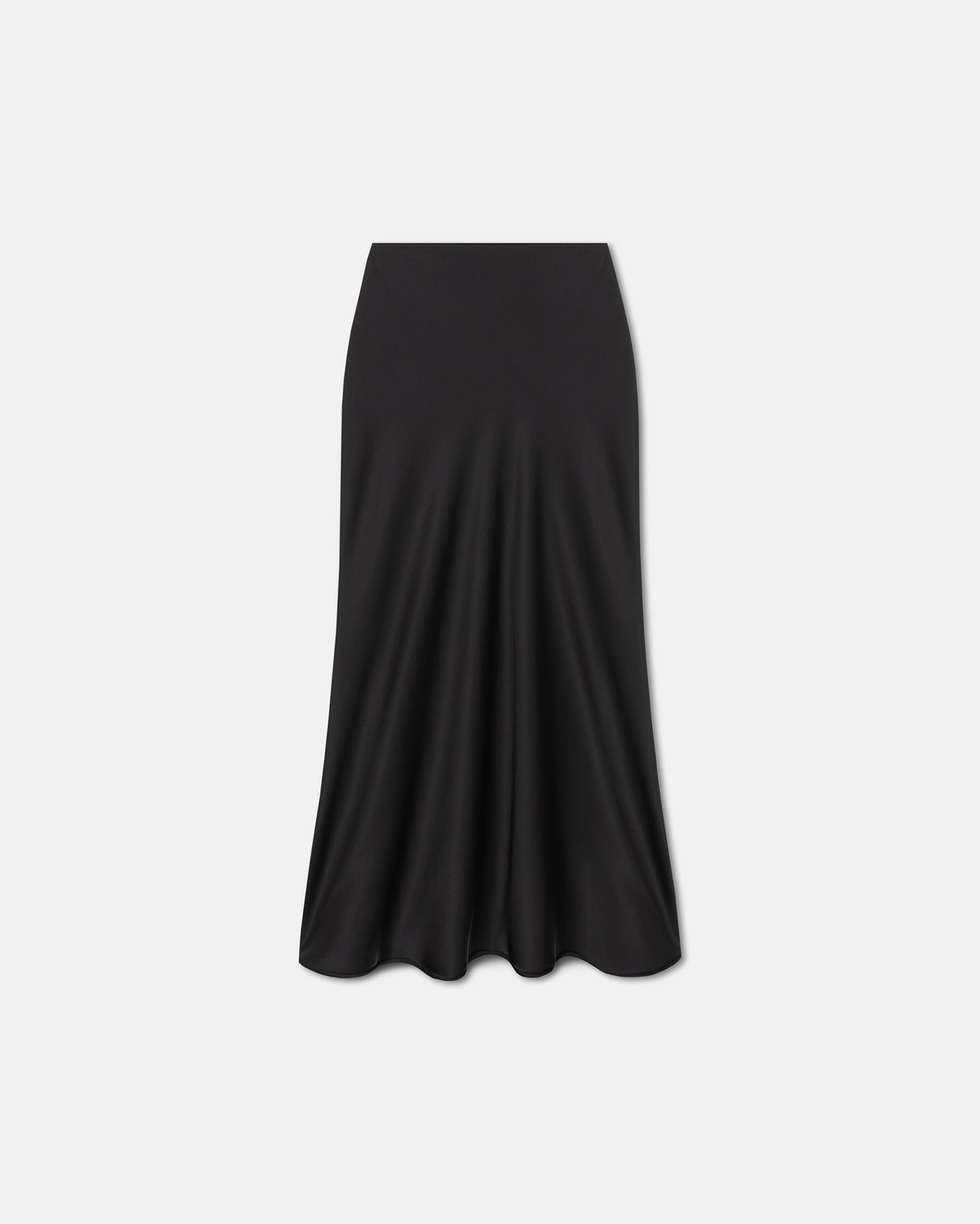 Sabeen Slip Satin Maxi Skirt | Black