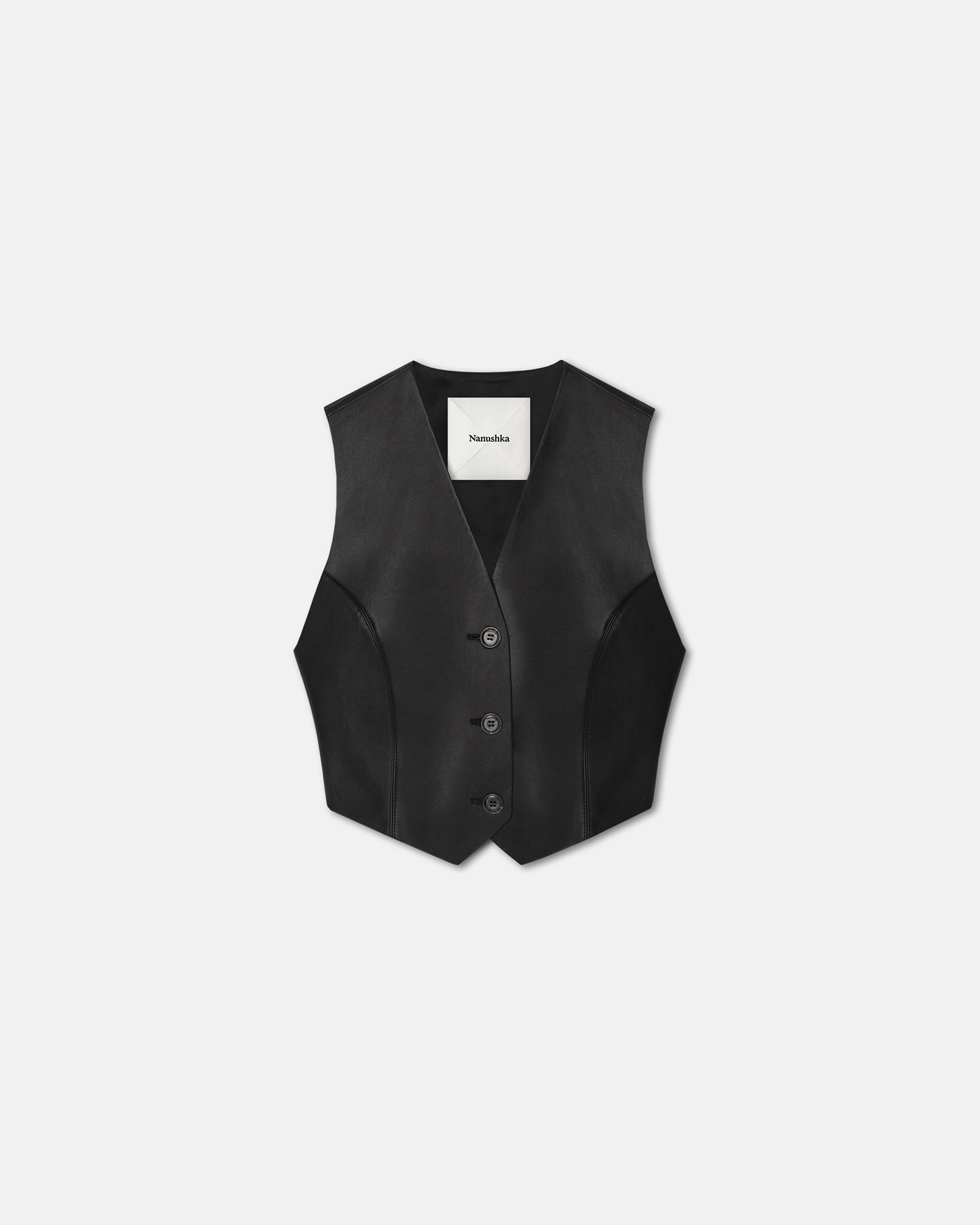 Womens | Arnona Cropped Regenerated Leather Vest | Black