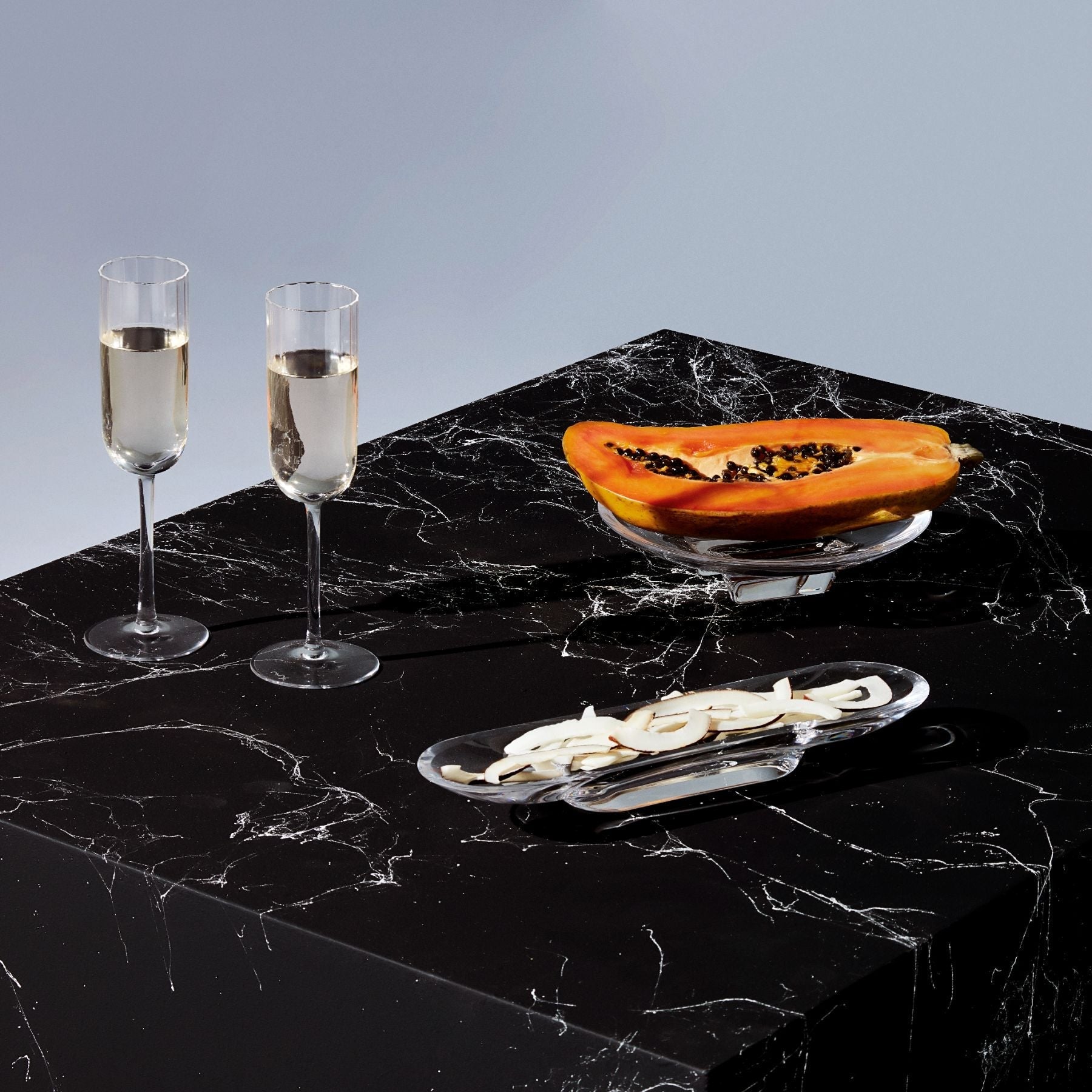 Silhouette Compartment Tray - Single Section - Long | Clear Crystal