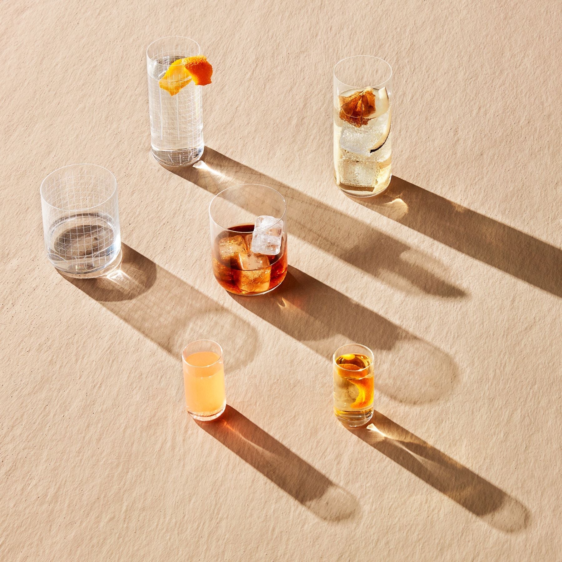 Finesse Drink Glasses - Long | Clear Crystal | Set of 4