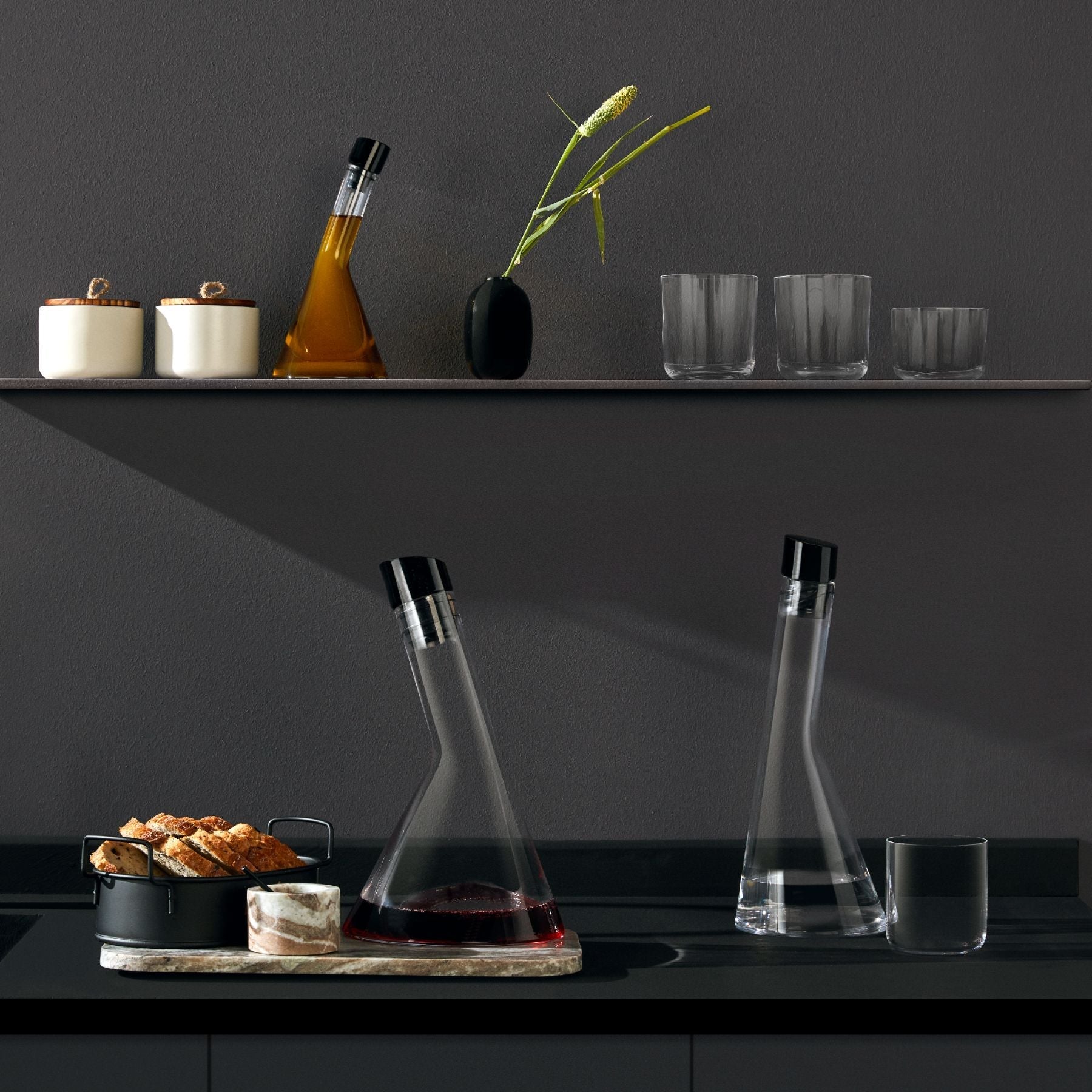 Tilt Oil And Vinegar Bottle | Clear Crystal