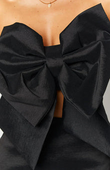 Nadia Bow Mini Dress | Black
