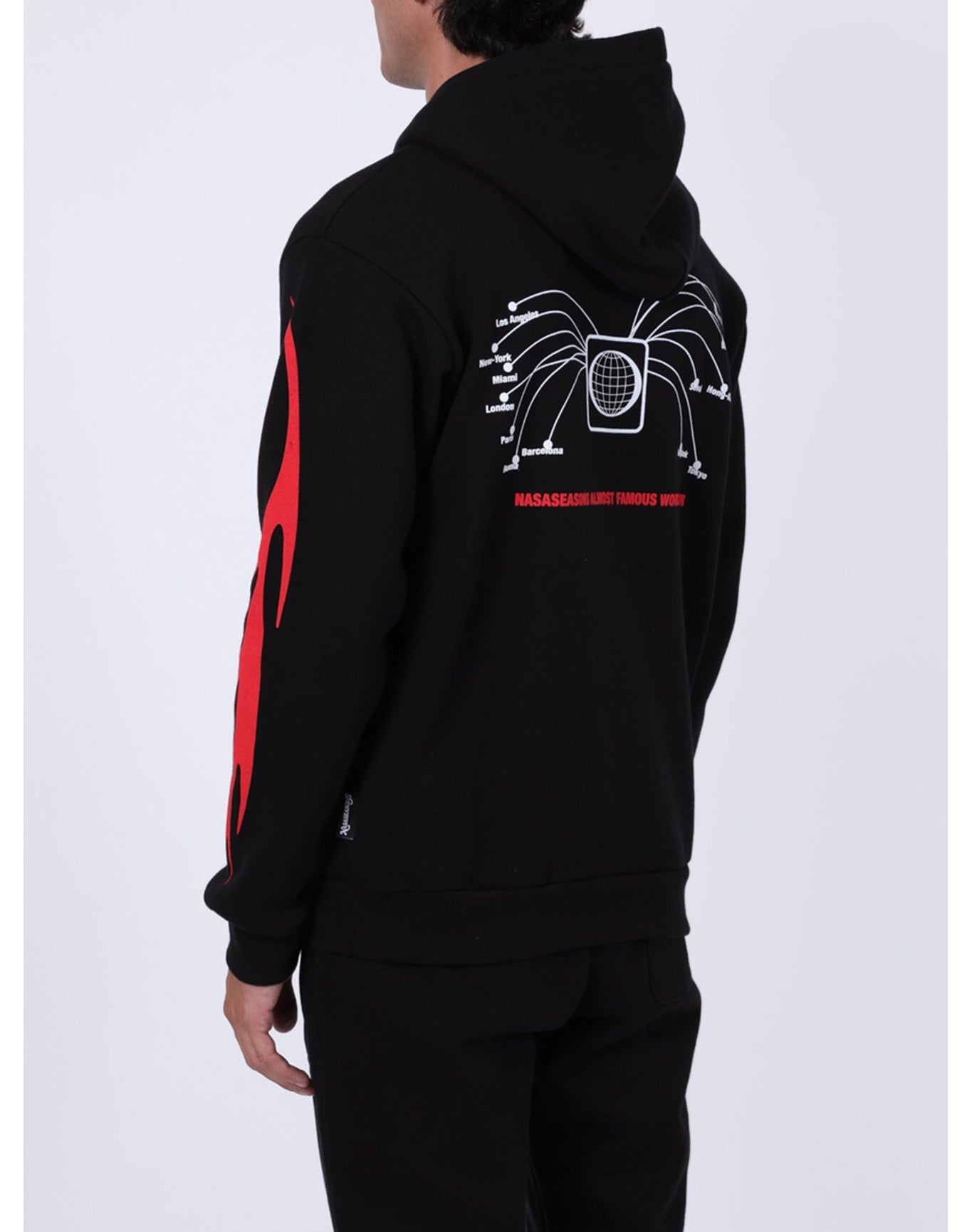 Nasaseasons | Men | Flame Logo Hoodie | Black x White