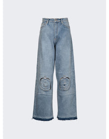 Natasha Zinko | Women | Wide Leg Circle Knee Jeans | Blue