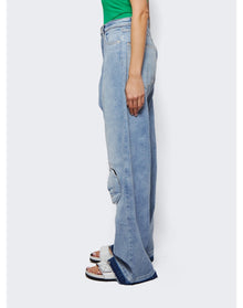 Natasha Zinko | Women | Wide Leg Circle Knee Jeans | Blue