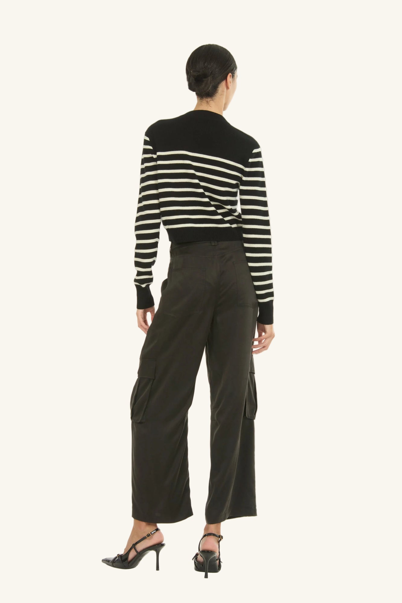 Nell Knit | Black and Creme Stripe