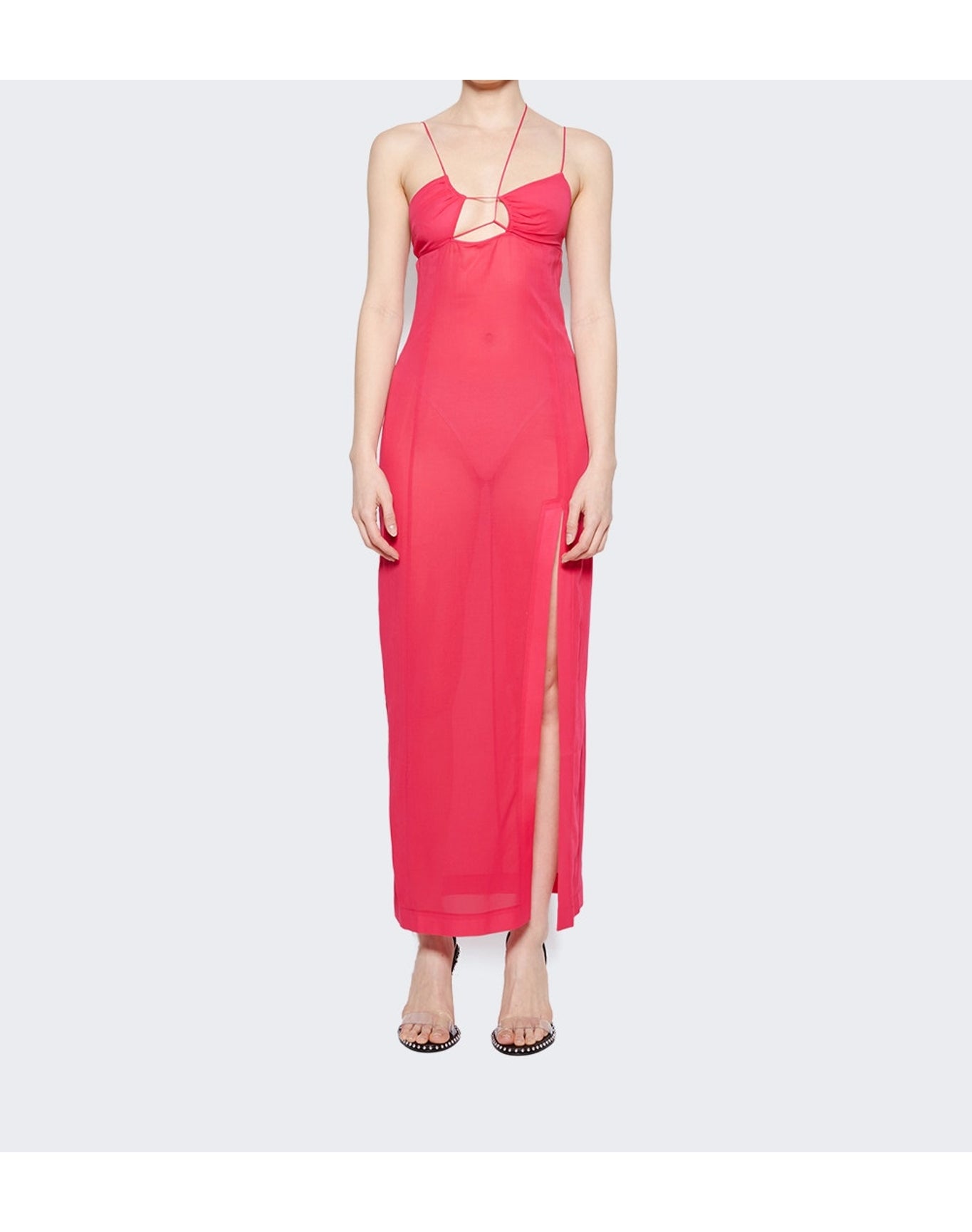 Nensi Dojaka | Women | Asymmetric Bra Maxi Dress | Fuchsia