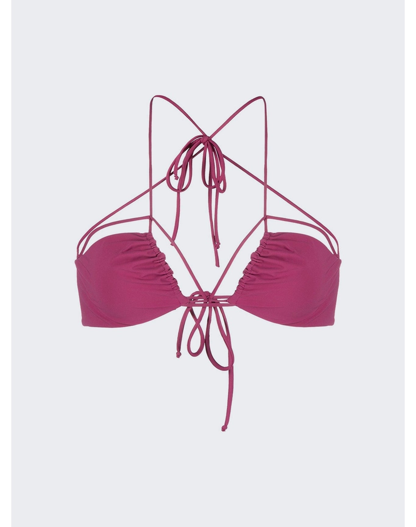 Nensi Dojaka | Women | Gathered Bikini Top | Peonia Pink