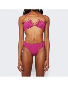 Nensi Dojaka | Women | Gathered Bikini Top | Peonia Pink