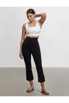 Neoprene Cropped Flare | Black