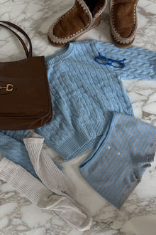 Bradley Knit Booty Shorts Dewdrop Stripe