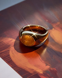 Sunset Stone Signet Ring | Silver | Natural Aventurine