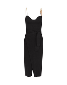 Nila Detail Midi Dress | Black