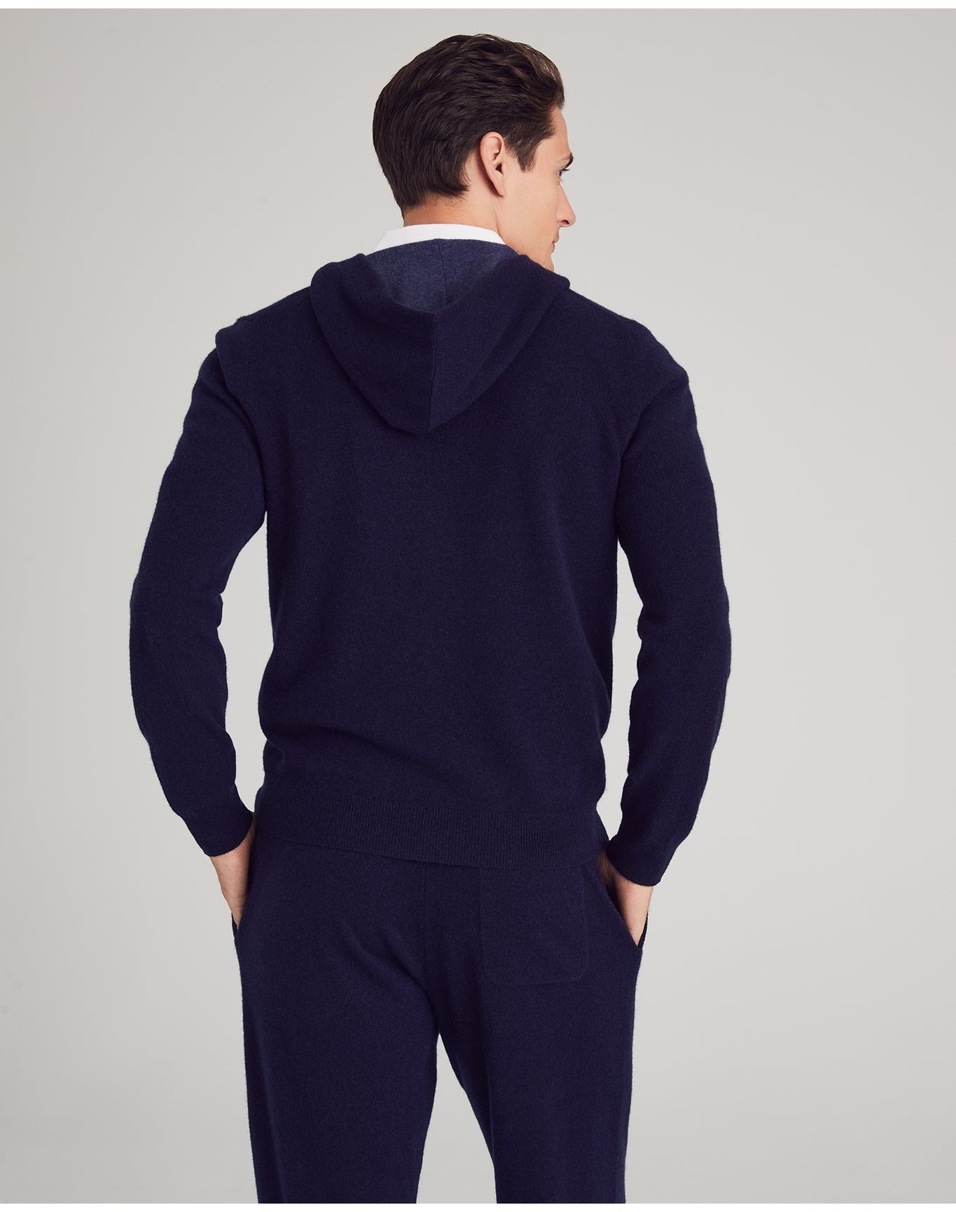 Nomad1942 | Men | Stuyvesant Zip Cashmere Hoodie | Midnight