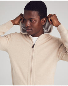 Nomad1942 | Men | Stuyvesant Zip Cashmere Hoodie | Sand
