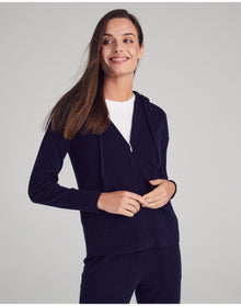 Nomad1942 | Women | Madison Zip Cashmere Hoodie | Indigo
