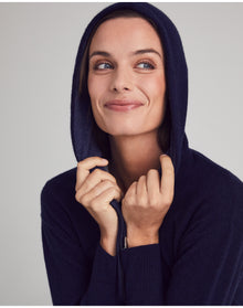 Nomad1942 | Women | Madison Zip Cashmere Hoodie | Indigo