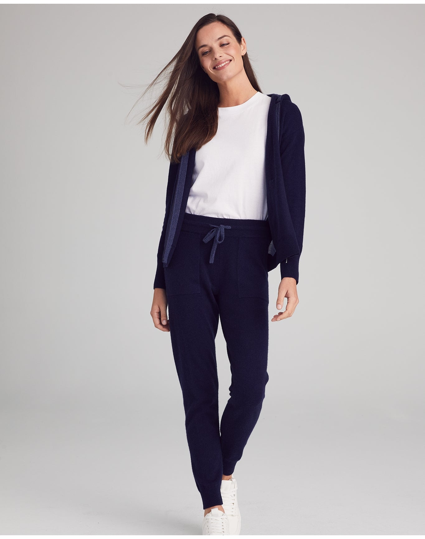 Nomad1942 | Women | Madison Zip Cashmere Hoodie | Indigo