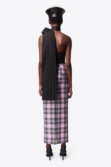 Checked Midi Skirt | Pink Multi