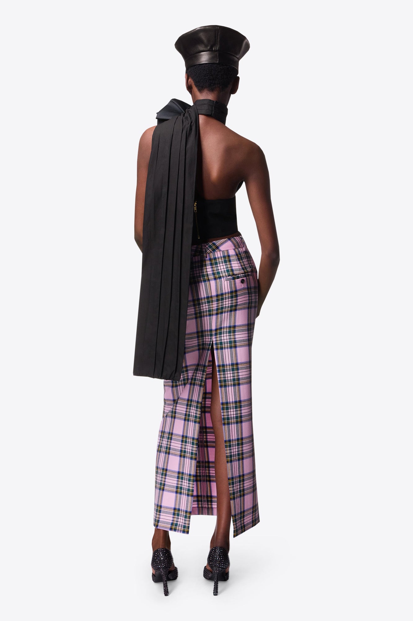 Checked Midi Skirt | Pink Multi
