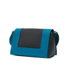 Celine | Pre-Owned Leather Frame Shoulder Bag | Black/Blue