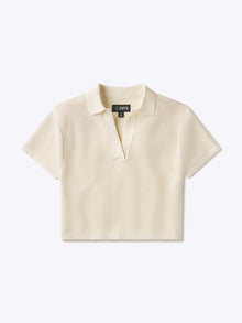 Womens | Portofino Relaxed-Fit Crochet Polo | Oat