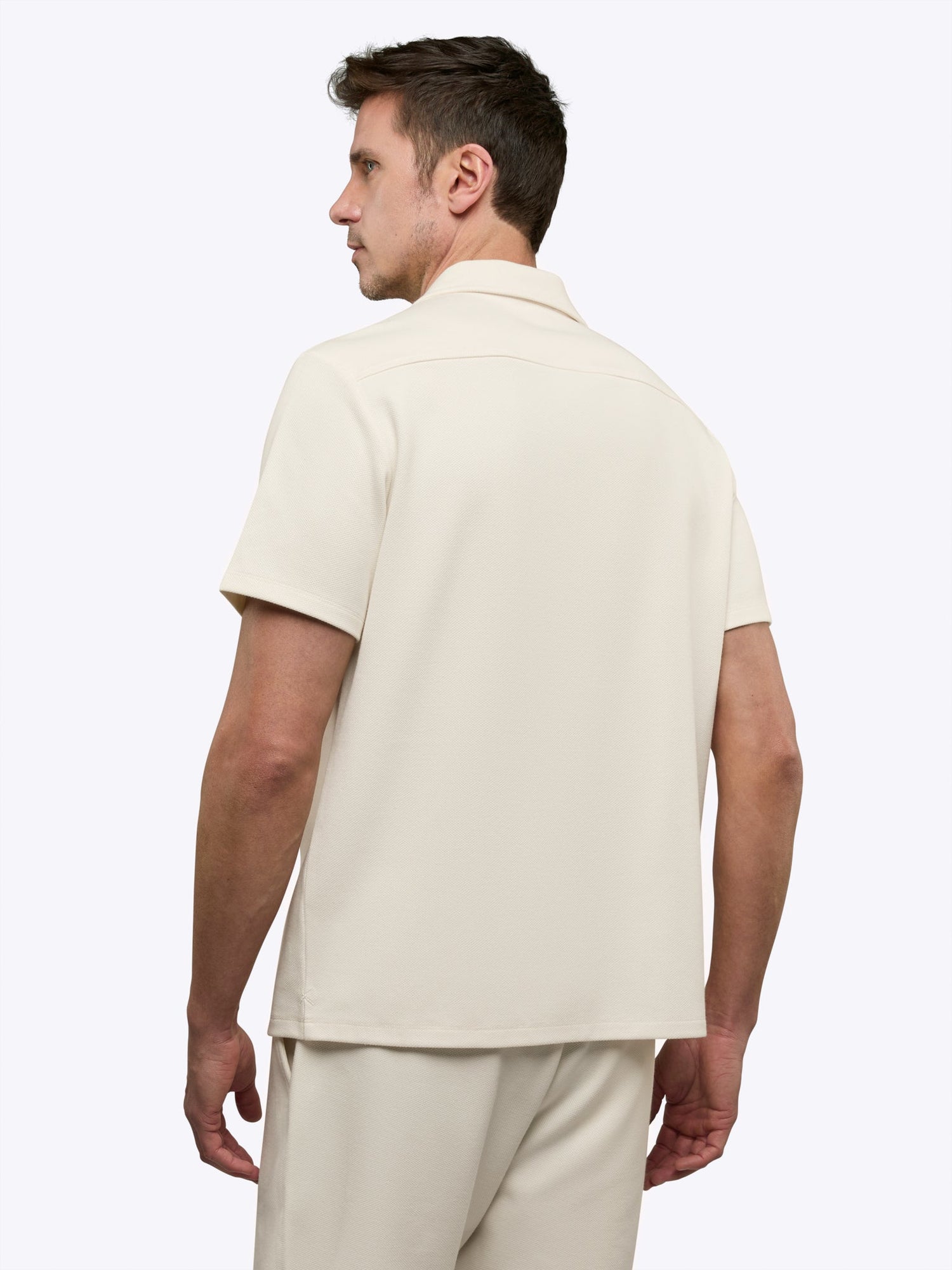 Mens | Elevate Pique Classic-Fit Button Up | Oat