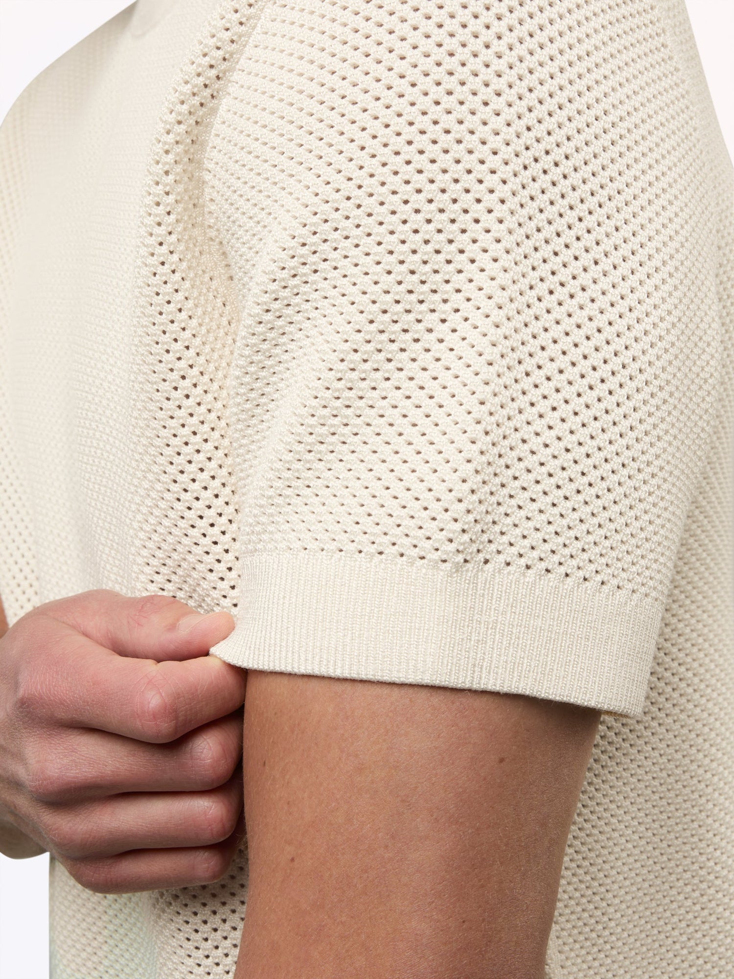 Mens | Portofino Classic-Fit Crochet Tee | Oat