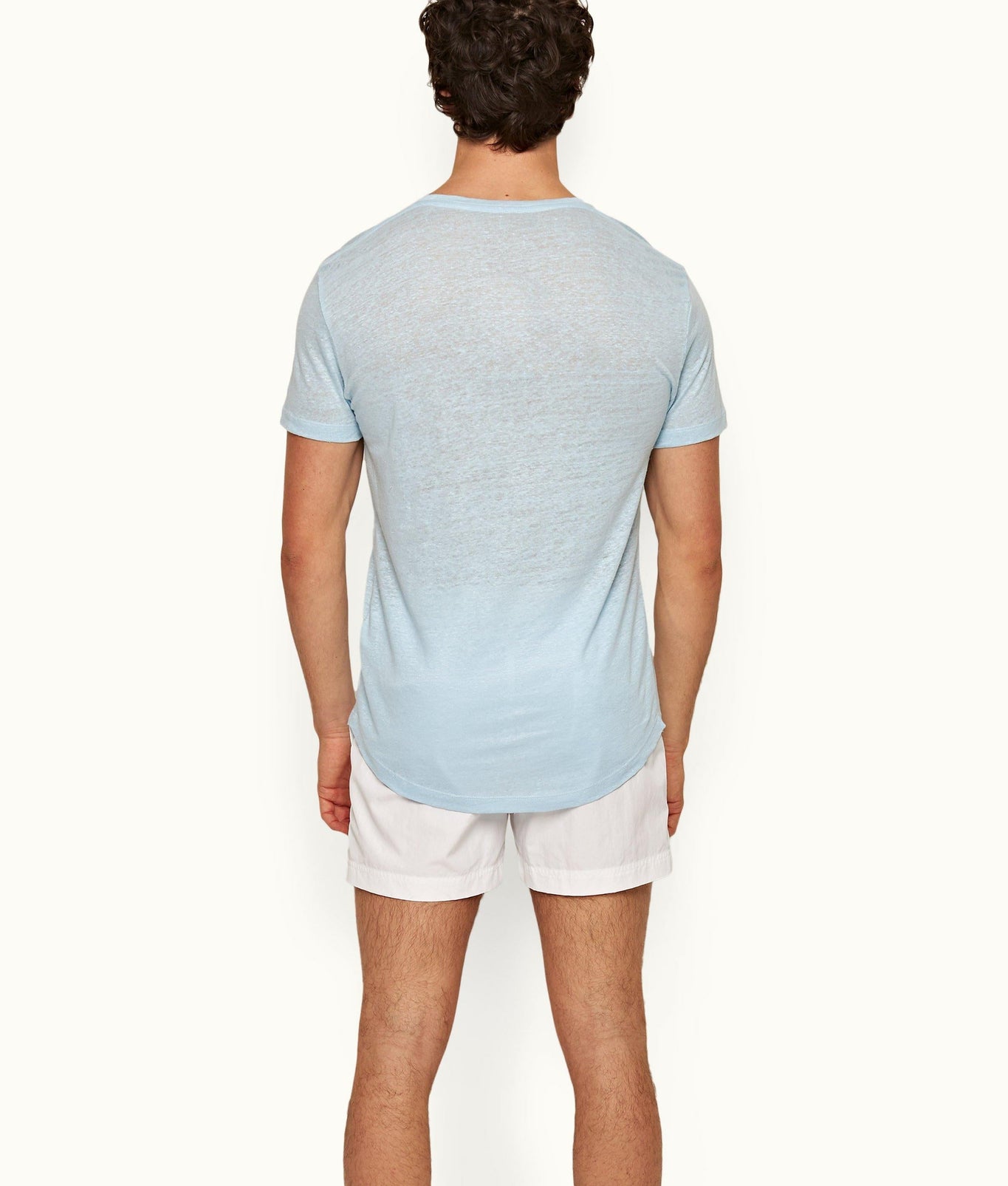 OB-T Linen Tailored Fit Crewneck Linen T-Shirt | Island Sky