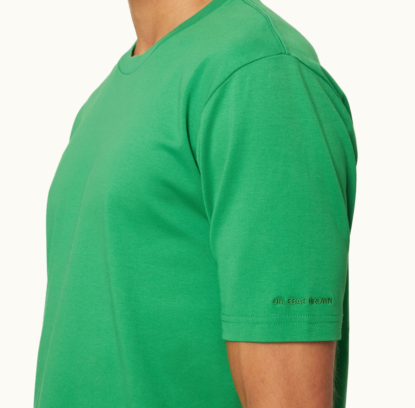 OB Standard Easy Fit Interlock Cotton Jersey T-Shirt | Caddie Green