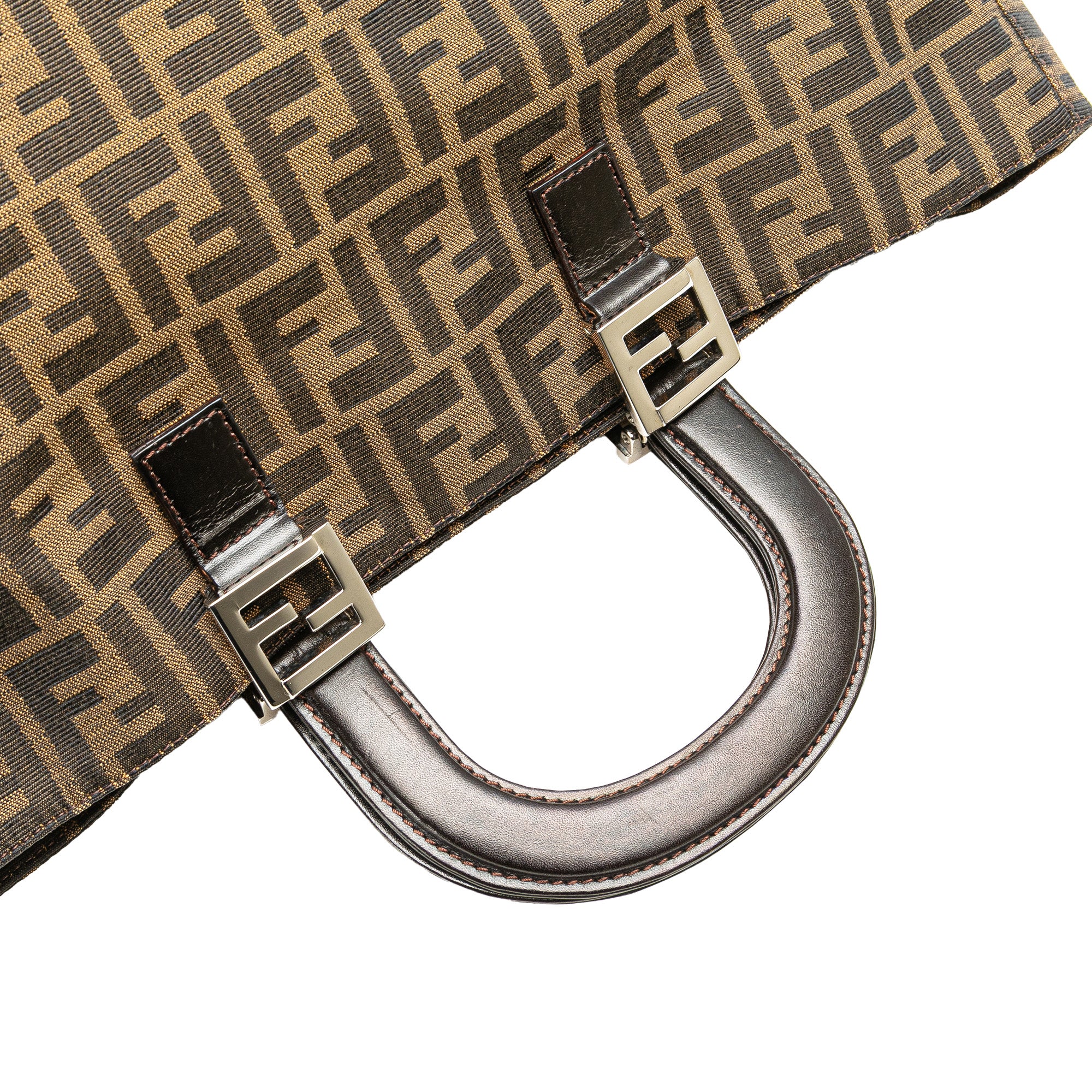 Fendi | Pre-Owned Large Zucca Canvas Twins Tote | Brown